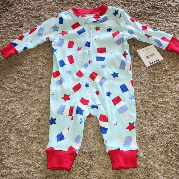 Americana Celebrate Patriotic unisex Onies Baby Americana Pops Sleep Size 3-6m - Picture 3 of 3
